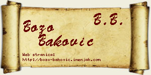 Božo Baković vizit kartica